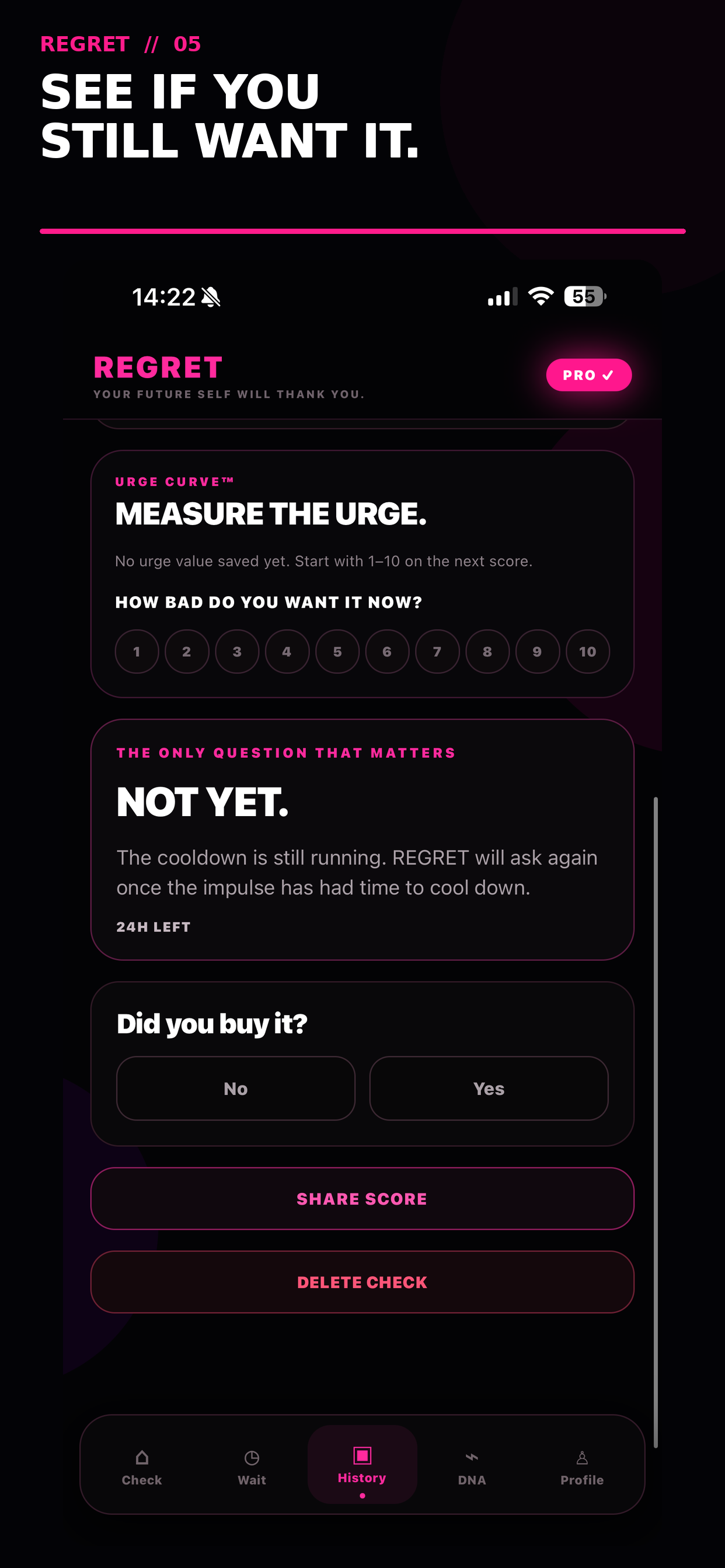 REGRET Follow-up